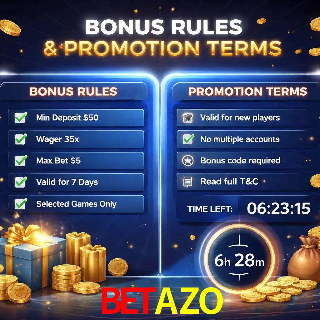 Reglas de promoción BETAZO y condiciones de bonos explicadas visualmente